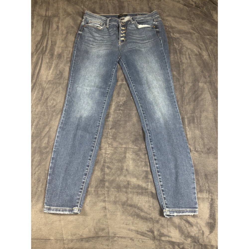 Judy Blue Skinny Fit Jeans Womens 15/32 Medium Wash Button Fly High Rise JB82319